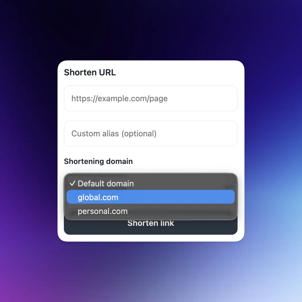 Chrome eklentisi özel alan adı seçicisinin ekran görüntüsü