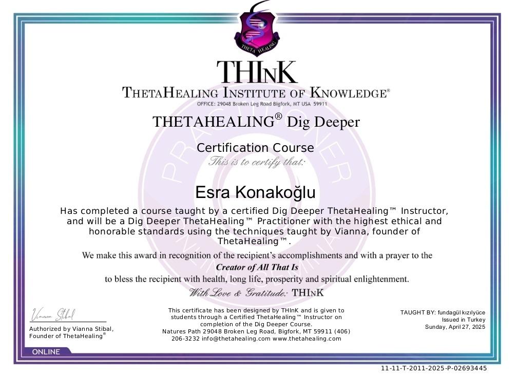 ThetaHealing Derin Kazı Sertifikası