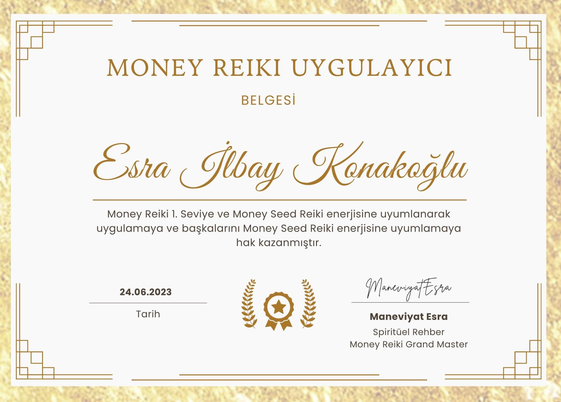Money Reiki Sertifikası