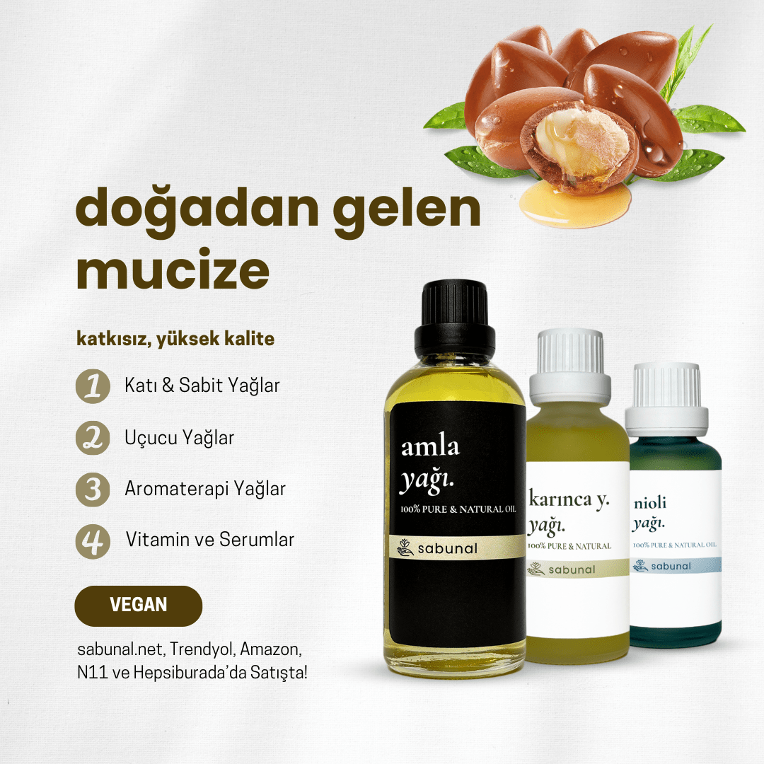 "Cilt bakım yağlarımız, %100 doğal ve katkısız içerikleriyle cildinizi besler, nemlendirir ve ko