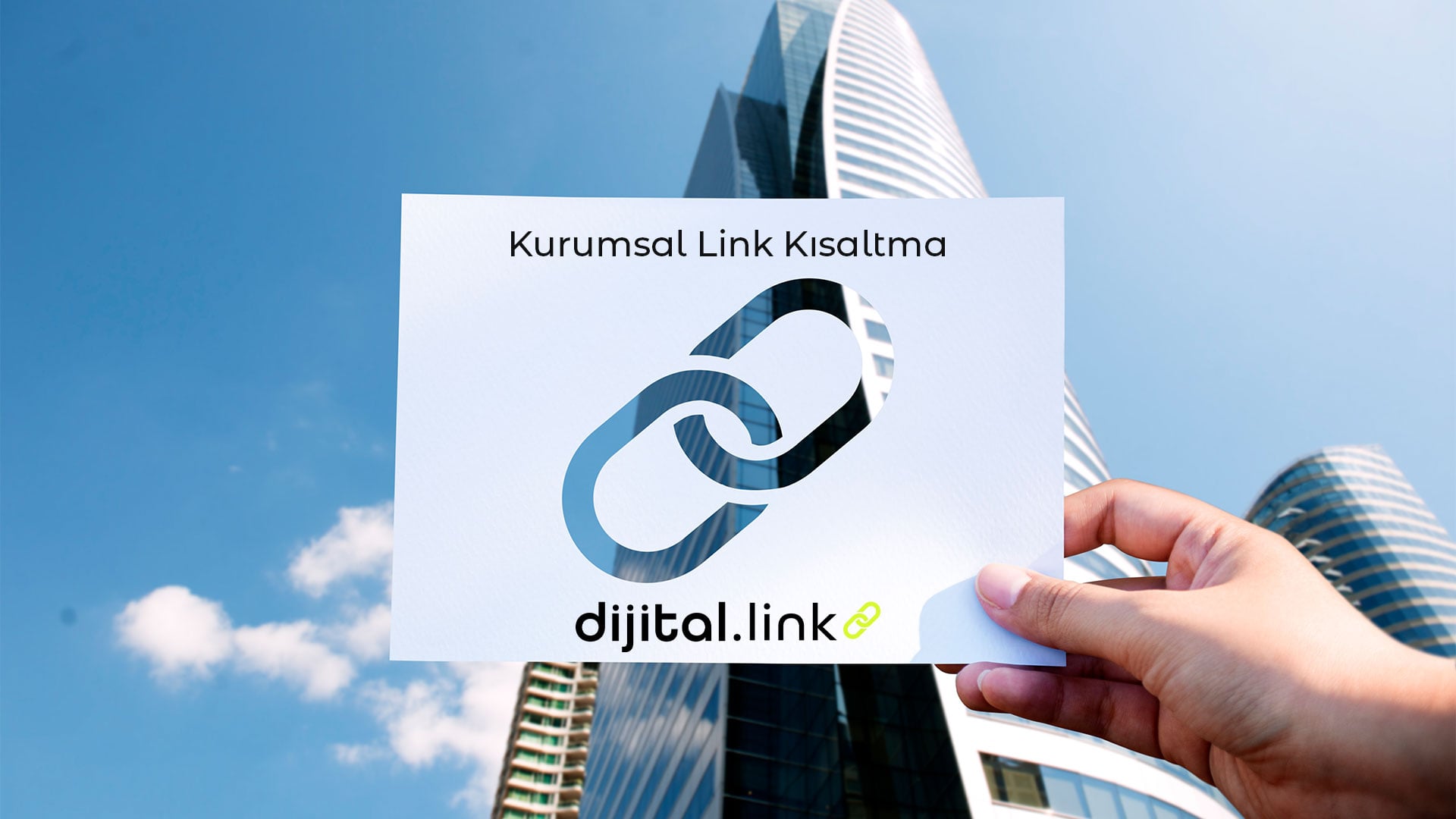 Kurumsal link kısaltma ve Dijital Link platformu üzerinden kısa bağlantı oluşturma konsepti