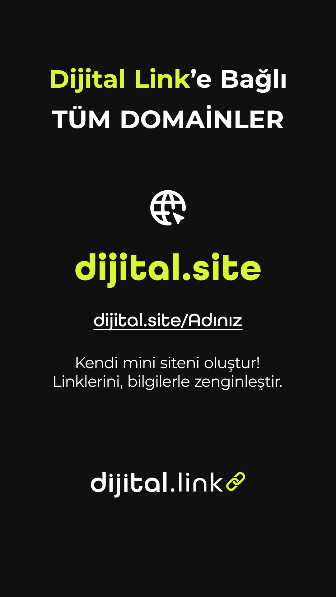 Dijital Link'e bağlı dijital.site alan adı ile bio link sayfalarınızı oluşturun.